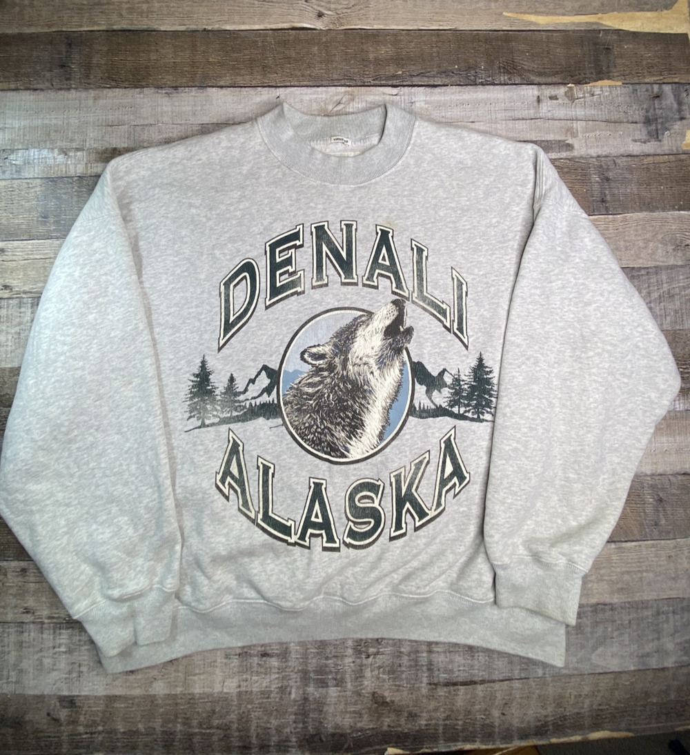 Abercrombie & Fitch Denali Alaska Sweatshirt Mens XL Gray Wolf Oversized Fit